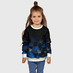Свитшот детский Черно-синий геометрический, цвет: 3D-белый — фото 2