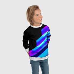 Свитшот детский Яркие неоновые линии, цвет: 3D-белый — фото 2