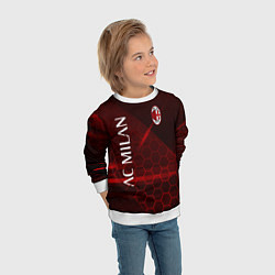 Свитшот детский Ac milan Соты, цвет: 3D-белый — фото 2