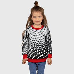 Свитшот детский Серебряная ребристая поверхность, цвет: 3D-красный — фото 2