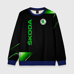 Свитшот детский Skoda Sport Абстракция, цвет: 3D-синий