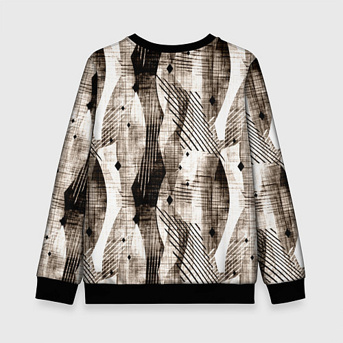 Детский свитшот Абстрактный гранжевый коричнево-бежевый / 3D-Черный – фото 2