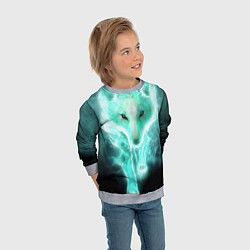 Свитшот детский Волк из света, цвет: 3D-меланж — фото 2