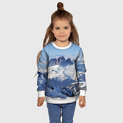 Свитшот детский Гряда снежных вершин, цвет: 3D-белый — фото 2