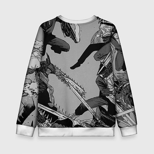 Детский свитшот Chainsaw man comix / 3D-Белый – фото 2