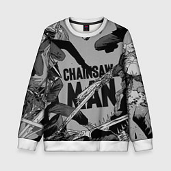 Свитшот детский Chainsaw man comix, цвет: 3D-белый