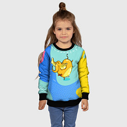 Свитшот детский Желтая слониха - балерина, цвет: 3D-черный — фото 2