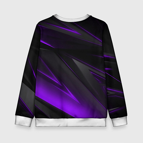 Детский свитшот Черно-фиолетовая геометрическая абстракция / 3D-Белый – фото 2