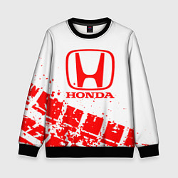 Свитшот детский Honda - красный след шины, цвет: 3D-черный