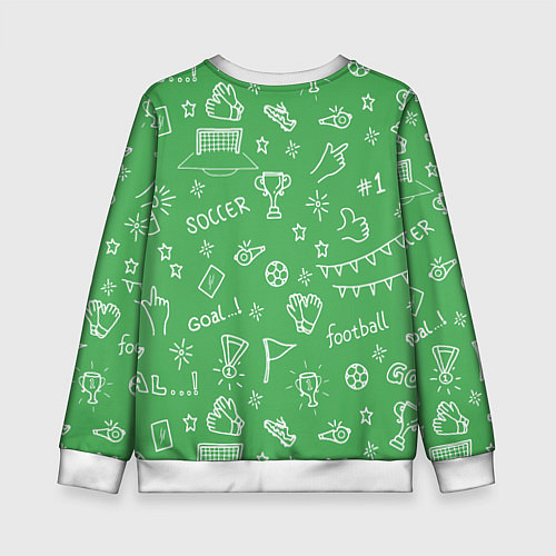 Детский свитшот Барт Симпсон - крутой футболист! / 3D-Белый – фото 2