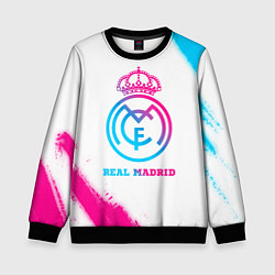 Свитшот детский Real Madrid neon gradient style, цвет: 3D-черный