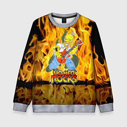 Свитшот детский Гомер Симпсон - соло на гитаре!, цвет: 3D-меланж