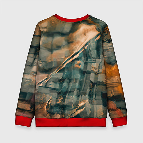 Детский свитшот Абстрактное множество красок и разломов на поверхн / 3D-Красный – фото 2