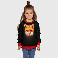 Свитшот детский Лиса над лесом, цвет: 3D-красный — фото 2