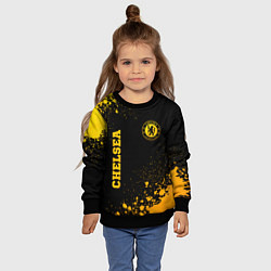 Свитшот детский Chelsea - gold gradient: символ и надпись вертикал, цвет: 3D-черный — фото 2
