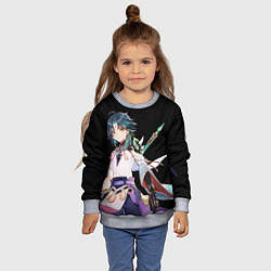 Свитшот детский Адепт Сяо - Минимализм, цвет: 3D-меланж — фото 2