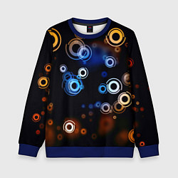 Детский свитшот Круги на черном фоне