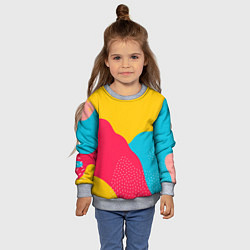 Свитшот детский Яркие кляксы - абстракция, цвет: 3D-меланж — фото 2