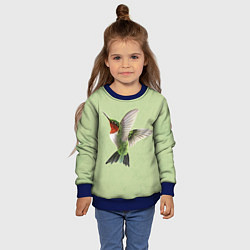 Свитшот детский Одинокая колибри, цвет: 3D-синий — фото 2