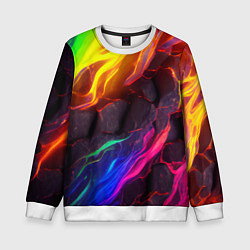 Детский свитшот Neon rainbow lava