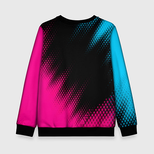 Детский свитшот Lifan - neon gradient: надпись, символ / 3D-Черный – фото 2