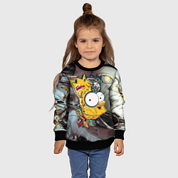 Свитшот детский Башка Барта Симпсона - Robopunk, цвет: 3D-черный — фото 2