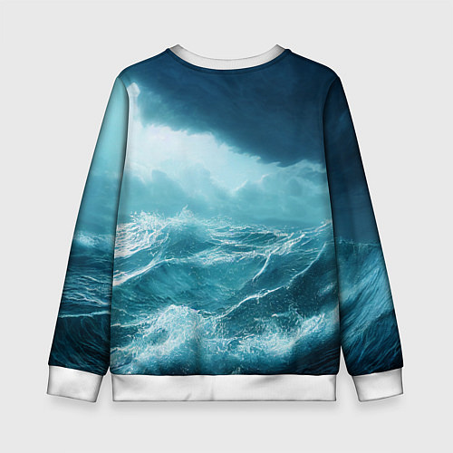 Детский свитшот Буря в море / 3D-Белый – фото 2