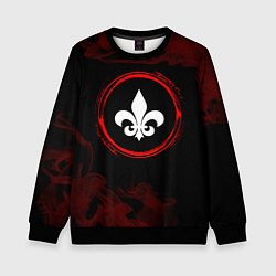 Детский свитшот Символ Saints Row и краска вокруг на темном фоне