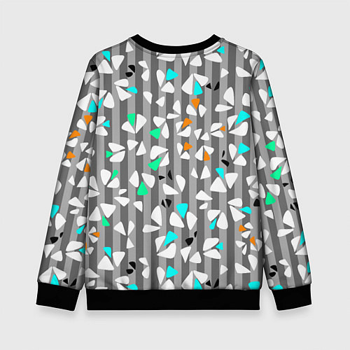Детский свитшот Abstract pattern on striped gray background / 3D-Черный – фото 2
