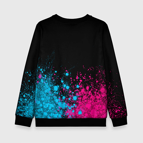 Детский свитшот UAZ - neon gradient: символ сверху / 3D-Черный – фото 2