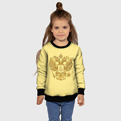 Свитшот детский Герб России - золото, цвет: 3D-черный — фото 2