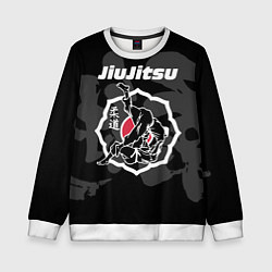 Свитшот детский Jiu-jitsu throw logo, цвет: 3D-белый