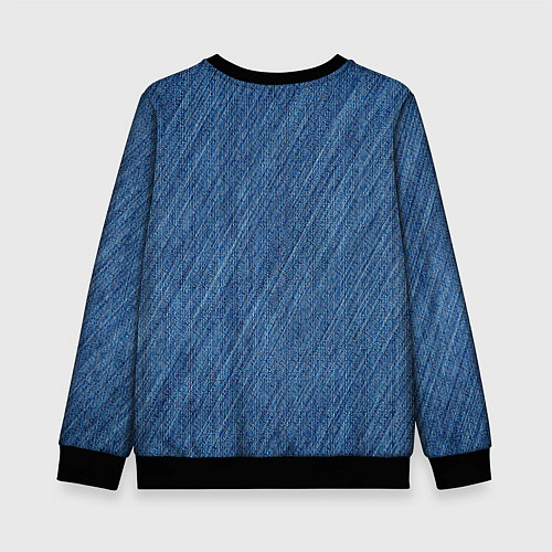 Детский свитшот Деним - джинсовая ткань текстура / 3D-Черный – фото 2
