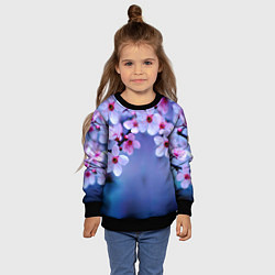 Свитшот детский Цветы дерева Черри Блоссом, цвет: 3D-черный — фото 2