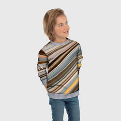 Свитшот детский Colored wavy lines, цвет: 3D-меланж — фото 2