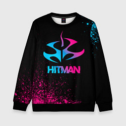 Свитшот детский Hitman - neon gradient, цвет: 3D-черный