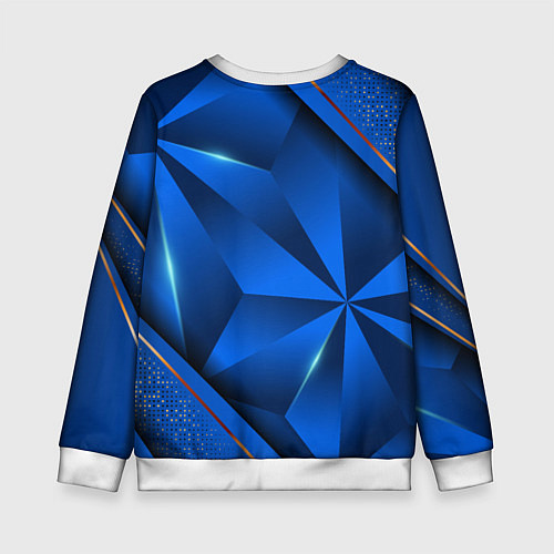 Детский свитшот Герб РФ на синем объемном фоне / 3D-Белый – фото 2