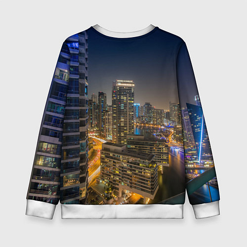 Детский свитшот Ночной красочный город / 3D-Белый – фото 2