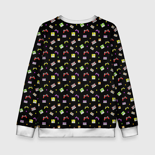 Детский свитшот 90s pattern on black / 3D-Белый – фото 2