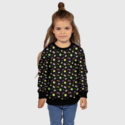 Свитшот детский 90s pattern on black, цвет: 3D-черный — фото 2