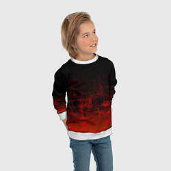 Свитшот детский Черный однотонный и гранжевый красный, цвет: 3D-белый — фото 2