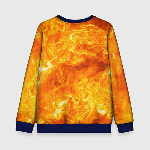 Детский свитшот Бушующий огонь / 3D-Синий – фото 2