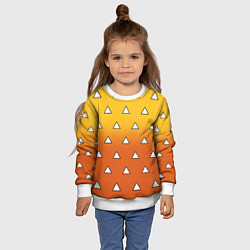 Свитшот детский Оранжевое кимоно с треугольниками - Зеницу клинок, цвет: 3D-белый — фото 2
