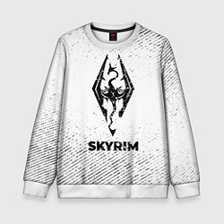 Детский свитшот Skyrim с потертостями на светлом фоне