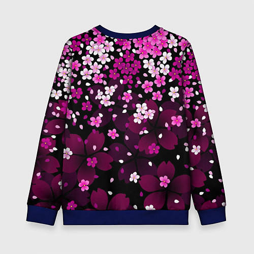 Детский свитшот Маленькие розовые цветочки / 3D-Синий – фото 2