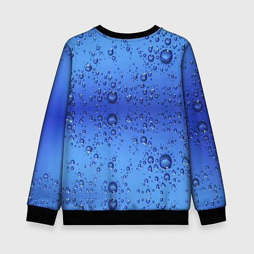 Детский свитшот Капли воды - текстура / 3D-Черный – фото 2