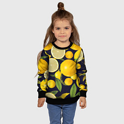 Свитшот детский Лимонные дольки, цвет: 3D-черный — фото 2