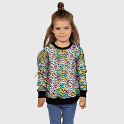 Свитшот детский Череп разноцветный, цвет: 3D-черный — фото 2
