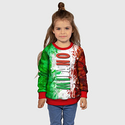 Свитшот детский Флаг Италии - кляксы, цвет: 3D-красный — фото 2