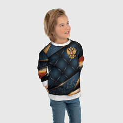 Свитшот детский Золотой герб России на объемном фоне, цвет: 3D-белый — фото 2